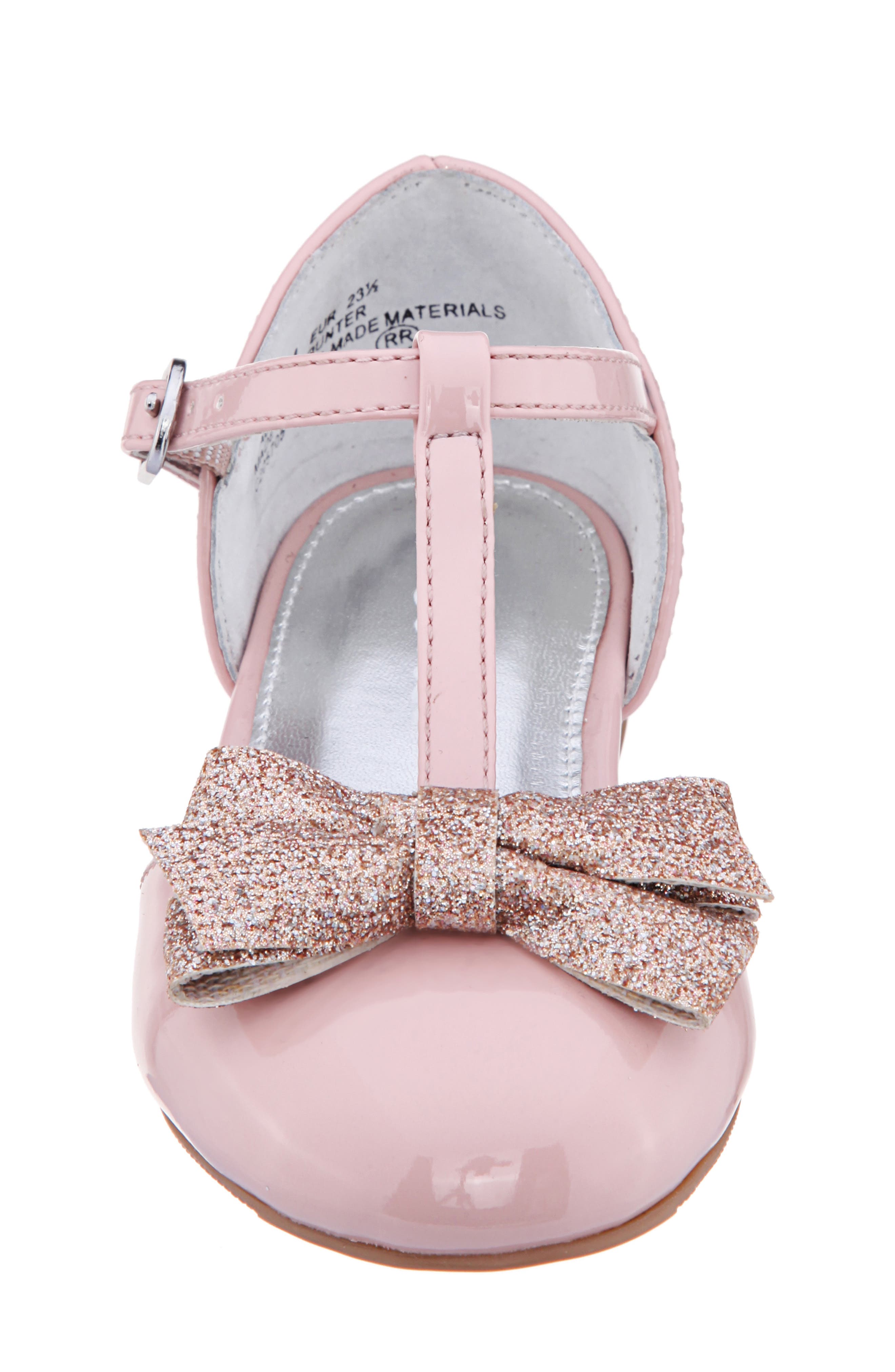 Noemy Glitter Bow Dress Shoe, Alternate, color, BLUSH PATENT