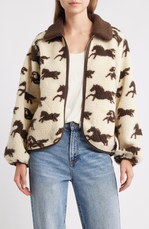 The Pasture Horse Print Fleece Jacket