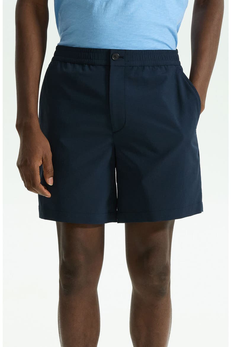 Larin Flat Front Drawstring Shorts, Main, color, BALTIC