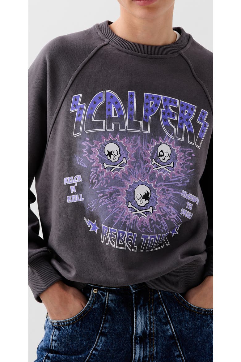Kiss Skull Sweater, Main, color, Grey