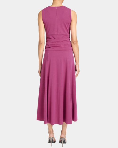 Santorelli Josie Sleeveless Midi Dress In Cotton Blend In Purple