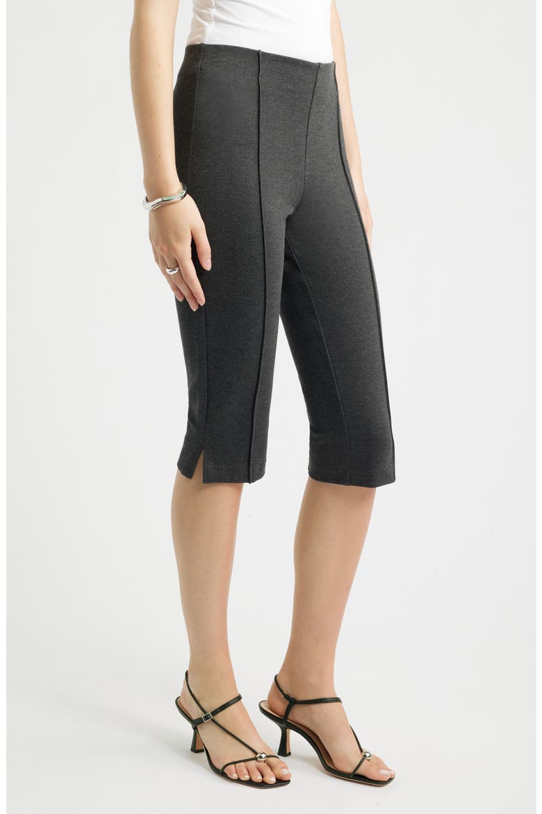 Ponte Knit Capri Pants, Alternate, color, GREY DARK HEATHER