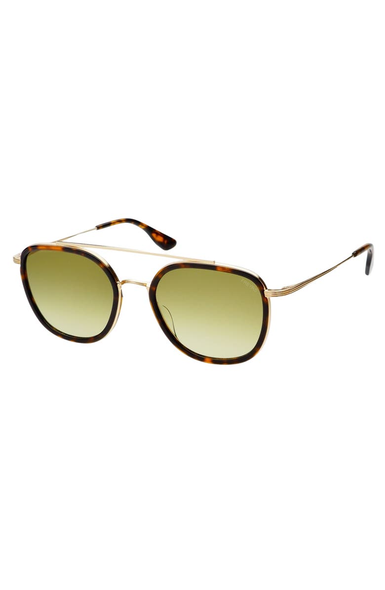 FREYRS Eyewear Weston Round Sunglasses, Alternate, color, Tortoise / Green