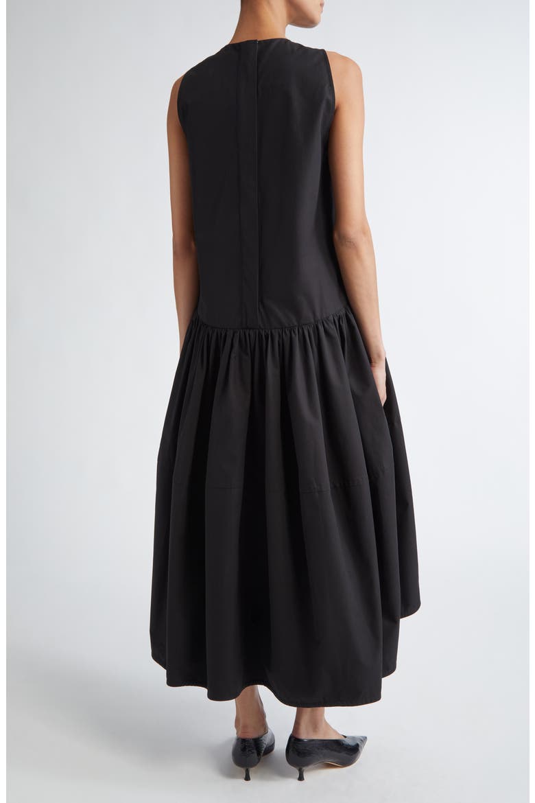 Organic Cotton Poplin High-Low Midi Dress, Alternate, color, BLACK