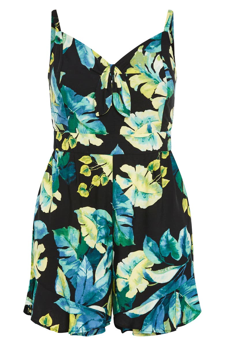 City Chic Oasis Floral Romper, Alternate, color,