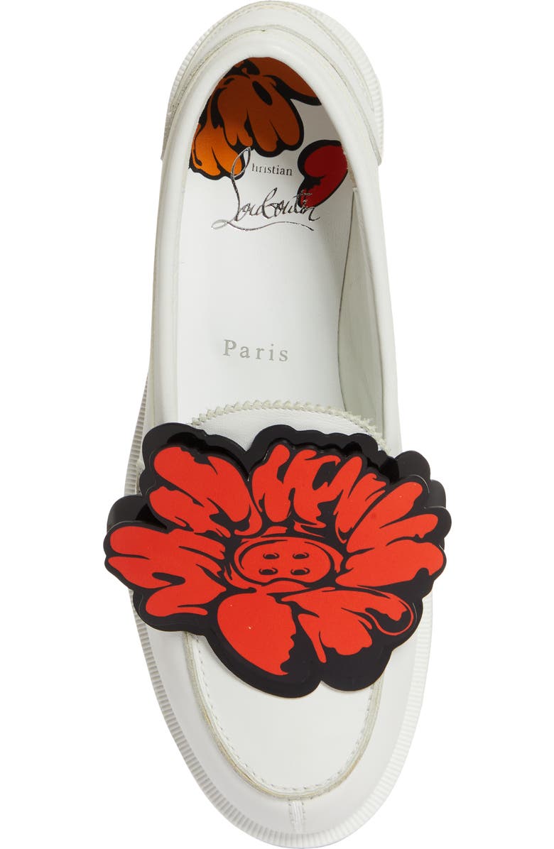 Christian Louboutin x Shun Sudo Button Flower Moc Toe Lug Loafer, Alternate, color,