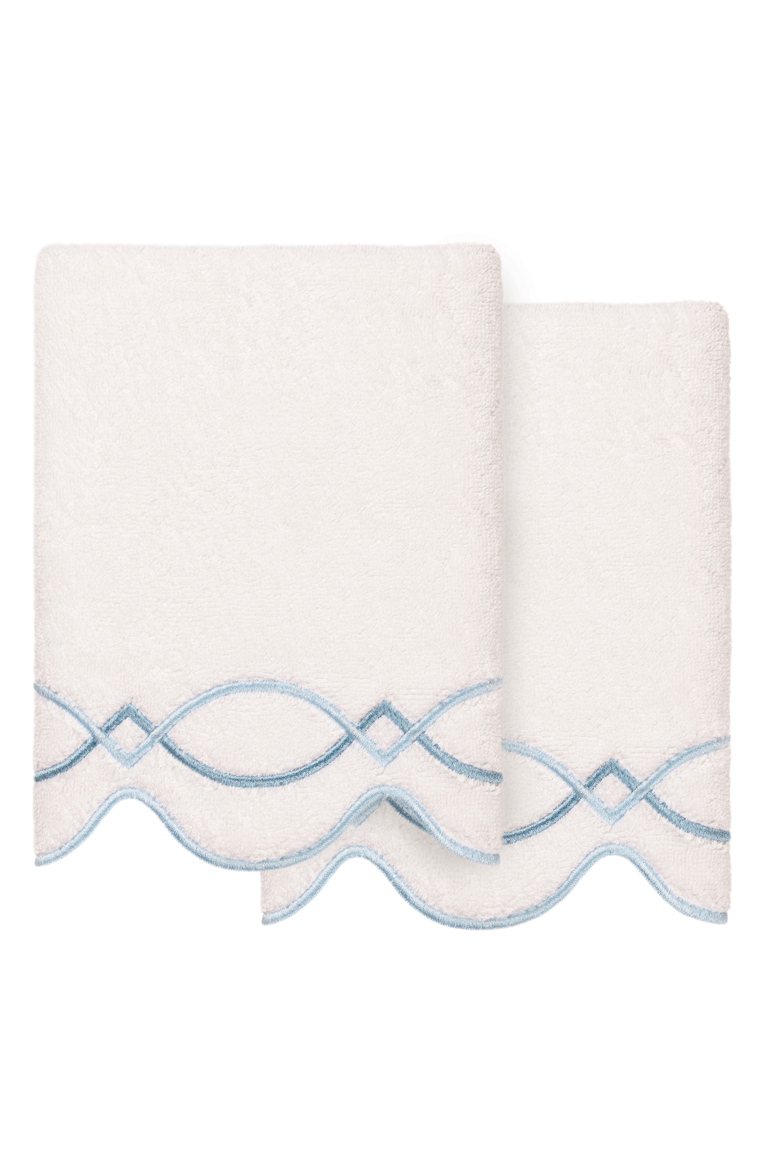Diamond Chain Scallop Set of 2 Hand Towels
