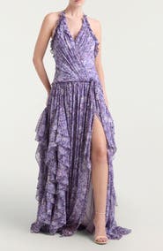 Cinq à Sept Agatha Painted Hydrangea Gown