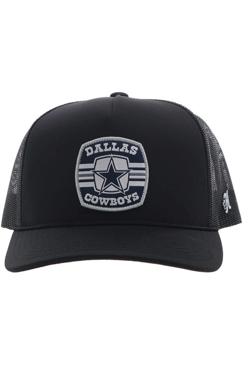 Men's HOOey Black Dallas Cowboys Patch Rope Trucker Adjustable Hat, Alternate, color, Black