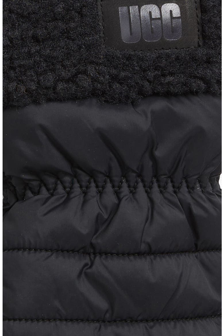 AW UGGfluff Cuff Gloves, Alternate, color, BLACK