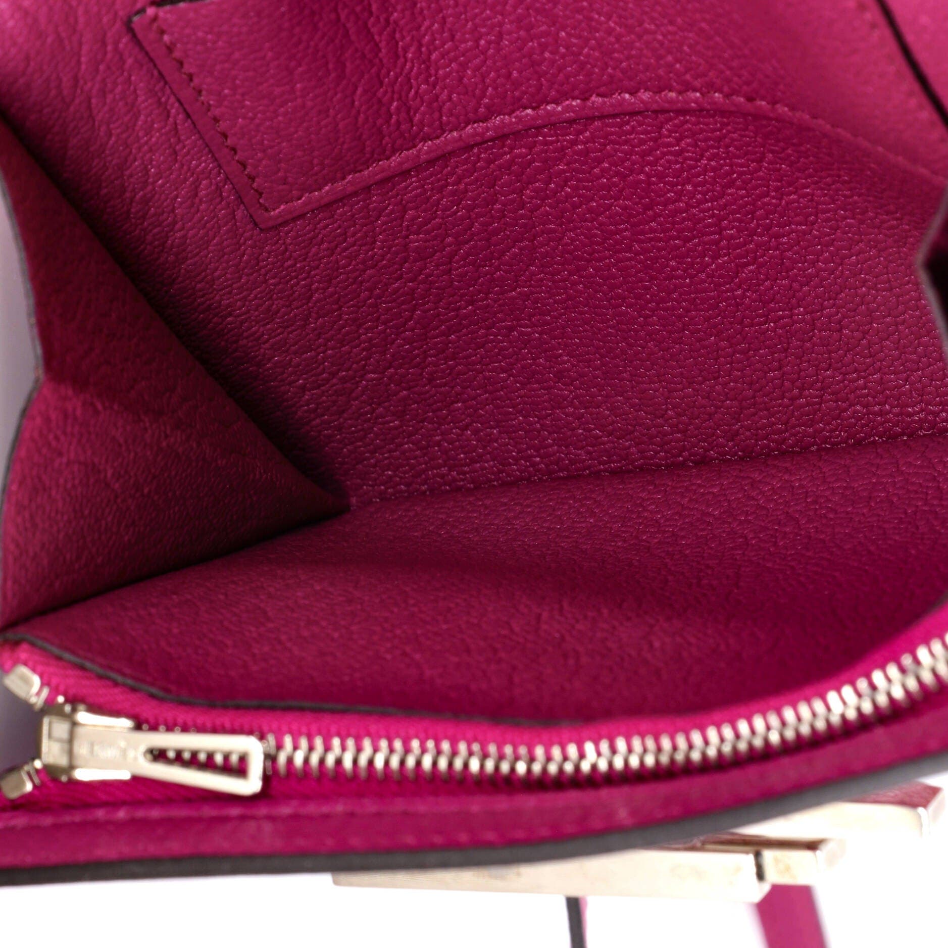 Pre-Owned Hermes Cinhetic To Go Wallet Chevre Mysore Mini, Alternate, color, Rose Pourpre