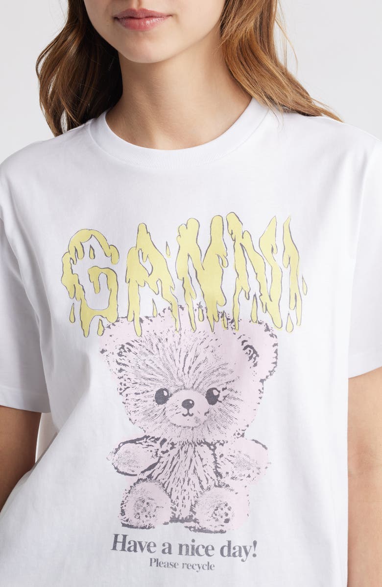 Ganni Basic Teddy Relaxed Graphic T-Shirt, Alternate, color, 
