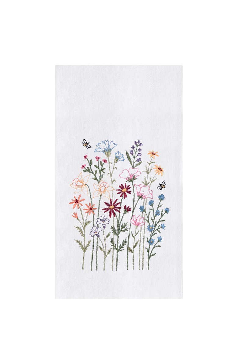 C&F Home Botanical Blooms Bee Kitchen and Bathroom Embroidered Hand Towel, Main, color,