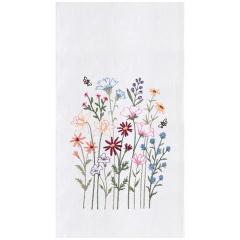 Botanical Blooms Bee Kitchen and Bathroom Embroidered Hand Towel