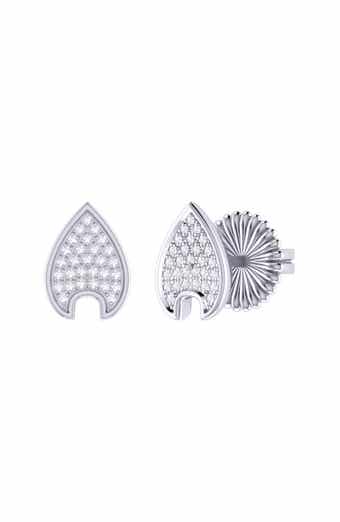 LuvMyJewelry Raindrop Diamond Stud Earrings