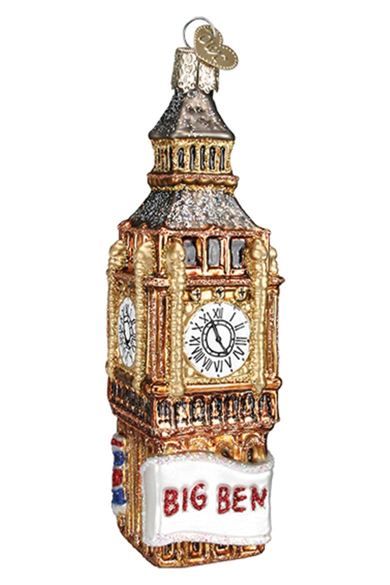 Big Ben Christmas Ornament, Main, color, GOLD MULTI