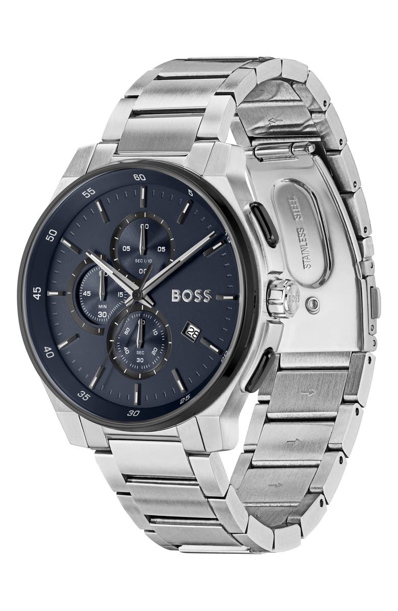 BOSS Peak 2.0 Chronograph Bracelet Watch, 45mm, Alternate, color, Blue
