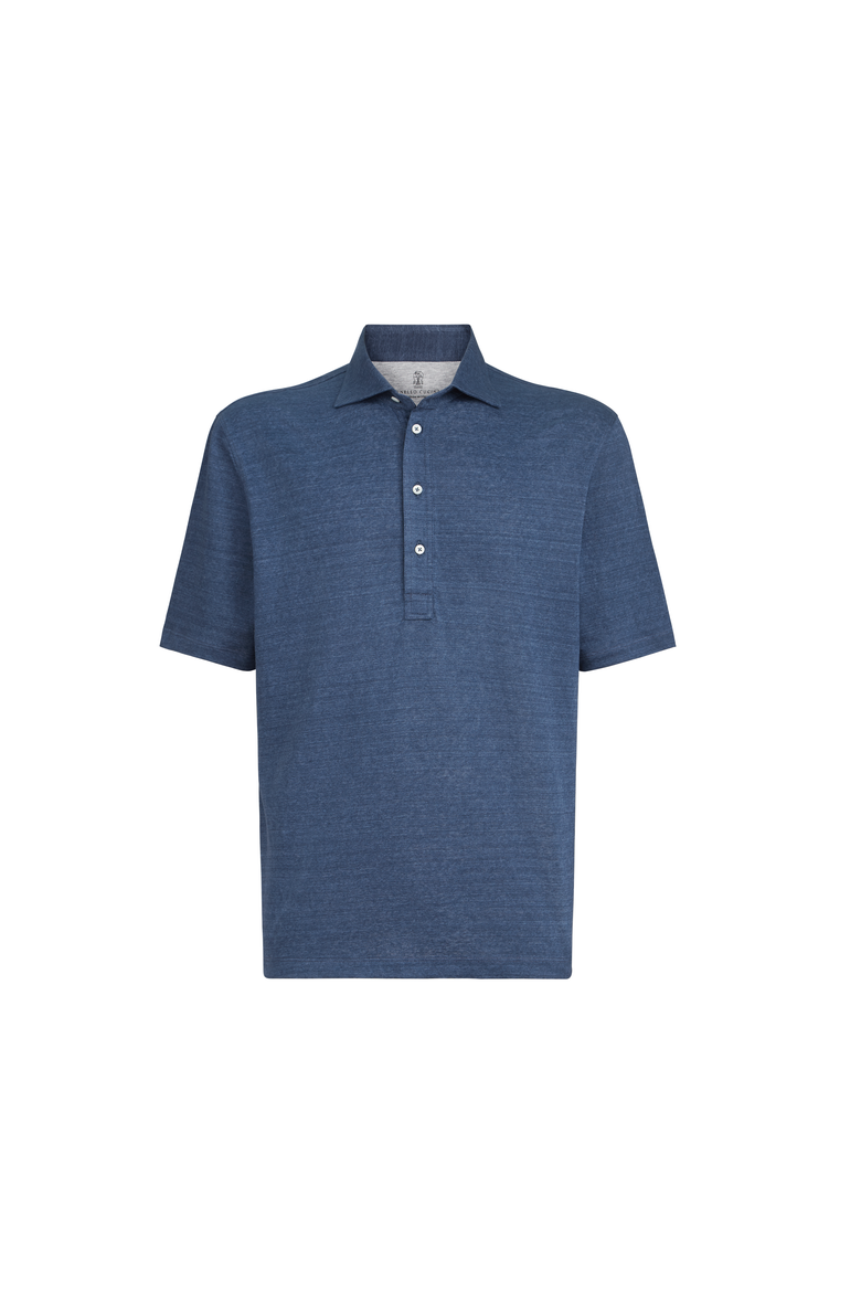 Jersey polo shirt, Alternate, color, Denim