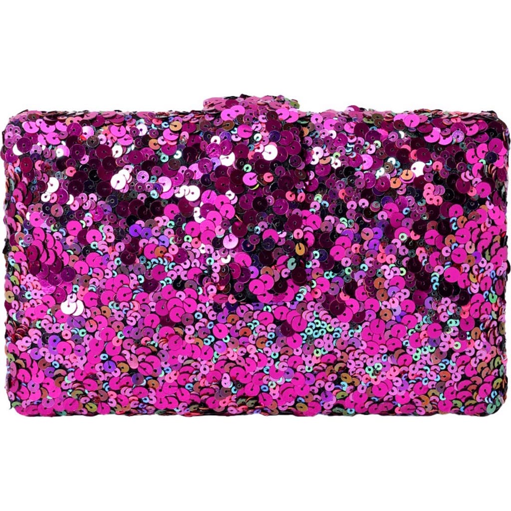 Simitri Classic Sequin Kitsch Clutch In Red