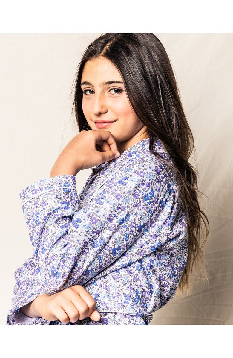 Petite Plume Kids' Fleur Dazur Cotton Blend Robe, Alternate, color, 