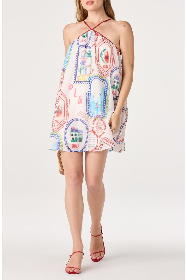 Marcela Stamp Print Minidress, Alternate, color, STAMP PRINT MULTI
