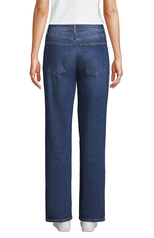 Shop Lands' End Soft Denim Mid Rise Boyfriend Jeans In Indigo Tide Blue