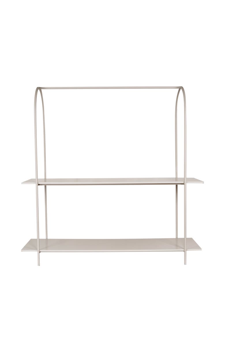 Metal Shelf with 2 Shelves and Rod, B Pink, Main, color, Ivory