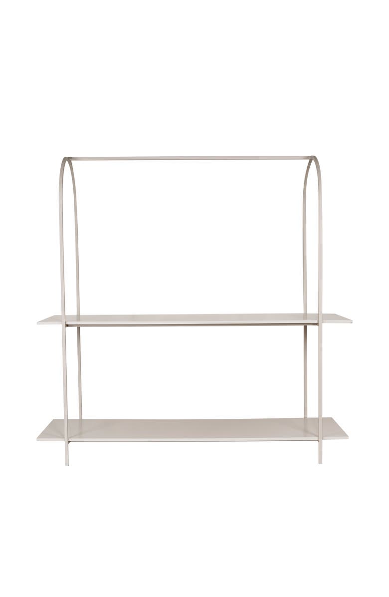 Storied Home Metal Shelf with 2 Shelves and Rod, B Pink, Main, color, Ivory