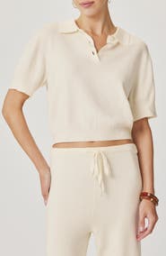 Splendid Christa Crop Polo Sweater