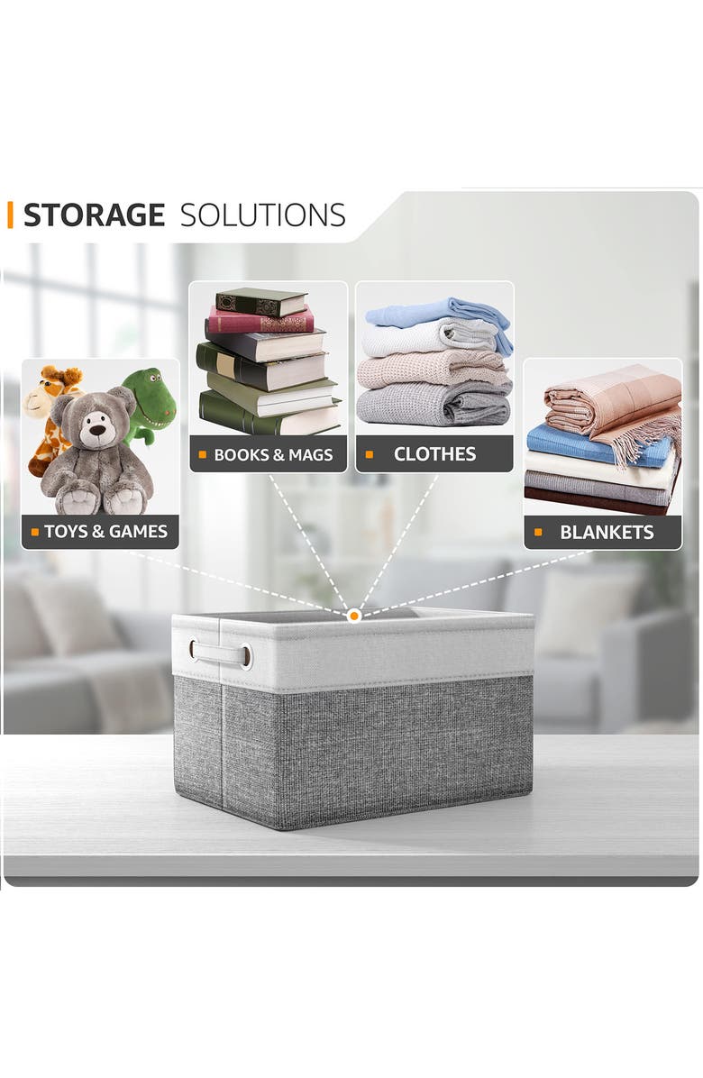 SORBUS 3-Pack Storage Basket Bin Set, Alternate, color, Gray/ White