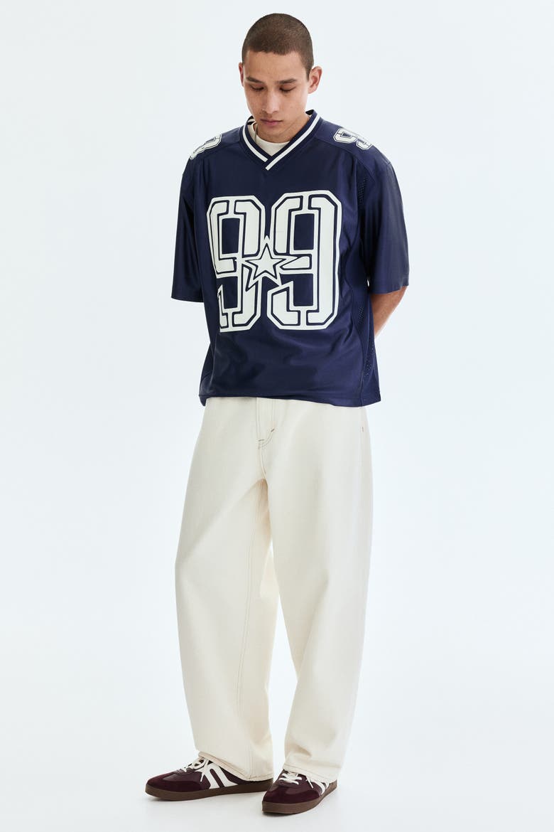 Loose Fit Printed Mesh T-shirt, Alternate, color, Dark blue/99