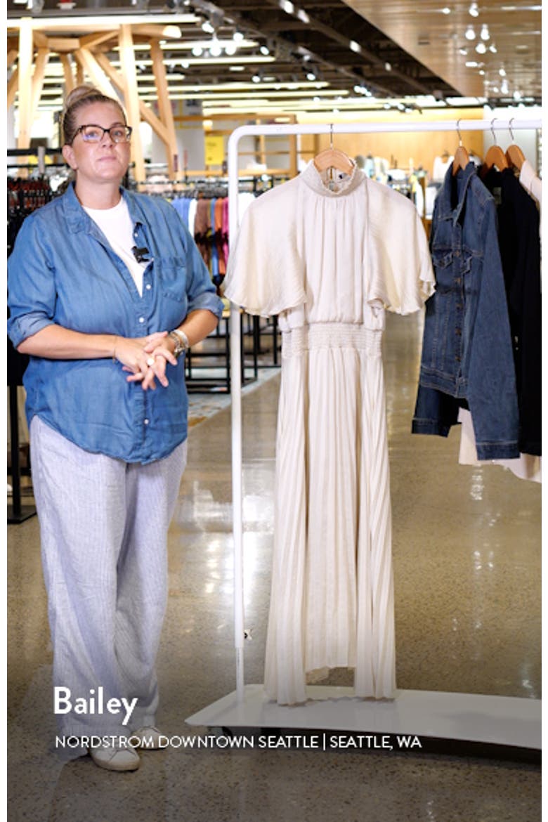 Flutter Sleeve Pleated Midi Dress video