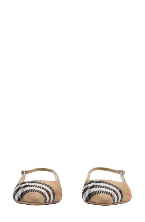 Burberry Check Birdie Slingback Ballerina Flats Women In Sand Ip Check