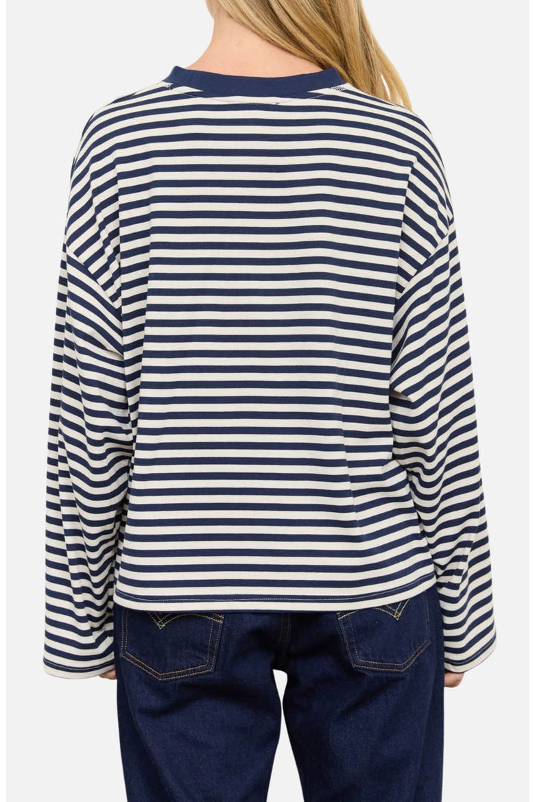 Striped Long Sleeve Knit Top, Alternate, color, NAVY MULTI