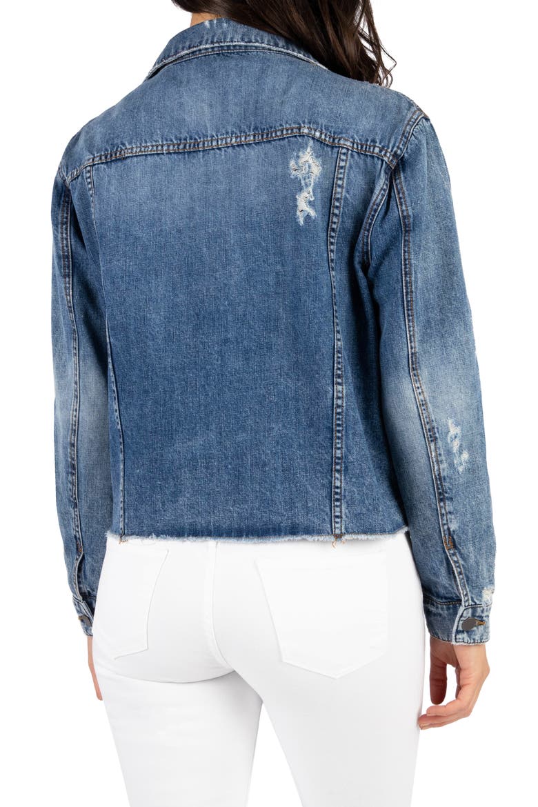 Julia Crop Denim Jacket, Alternate, color, PUSHING