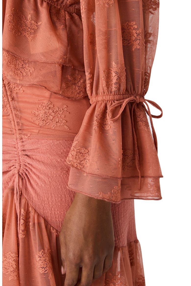 Montana Floral Embroidery Ruffle Detail Knit Top, Alternate, color, CANYON ROSE