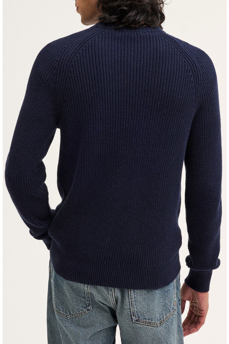 Shaker Stitch Cotton Sweater, Alternate, color, DEEP INDIGO