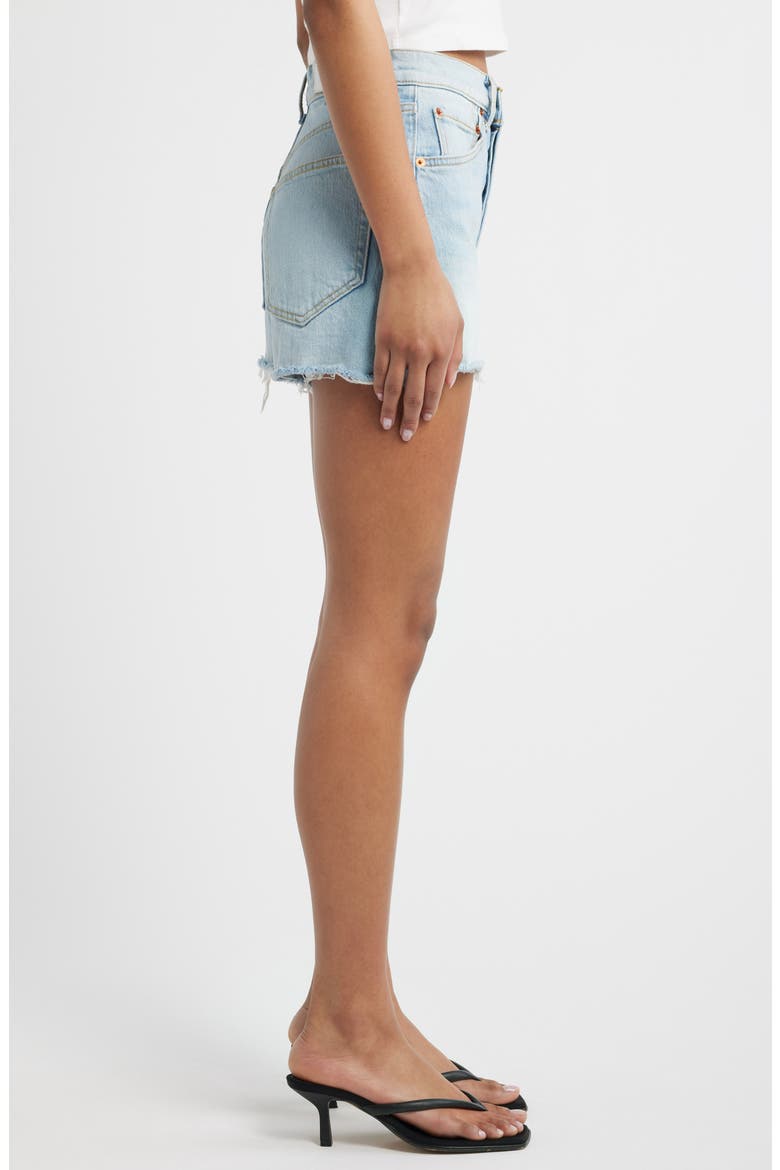 '50s High Waist Denim Cutoff Shorts, Alternate, color, SILVER SPRINGS