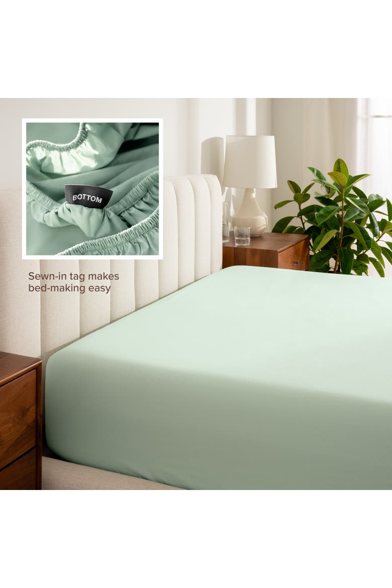 100% Organic Cotton Percale Sheet Set - Split King, Alternate, color, Willow