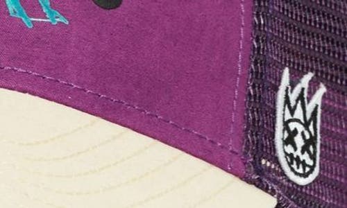 Cult Of Individuality Logo Mesh Back Suede Trucker Hat In Purple
