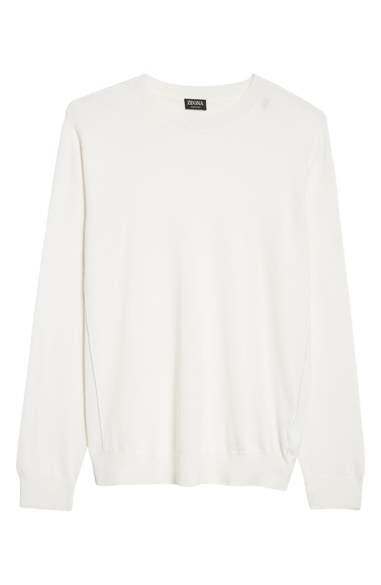 ZEGNA Crossover Silk Blend Crewneck Sweater, Alternate, color, 
