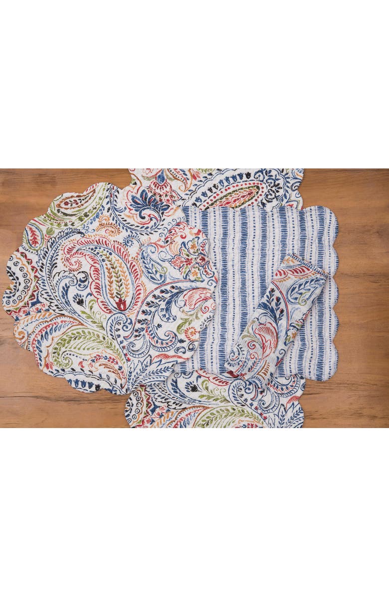 C&F Home Payton Paisley Placemats Set of 6, 13" x 19", Alternate, color, Blue