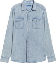 Tommy Bahama Go West Lyocell & Linen Snap-Up Western Shirt