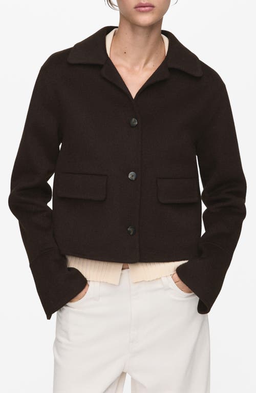 Mango Wool Blend Jacket In Brown