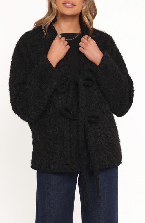 Petal And Pup Petal & Pup Kimmy Bow Oversize Cardigan In Black