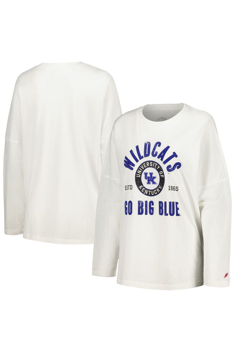 Women's League Collegiate Wear White Kentucky Wildcats Clothesline Oversized Long Sleeve T-Shirt, Main, color, White