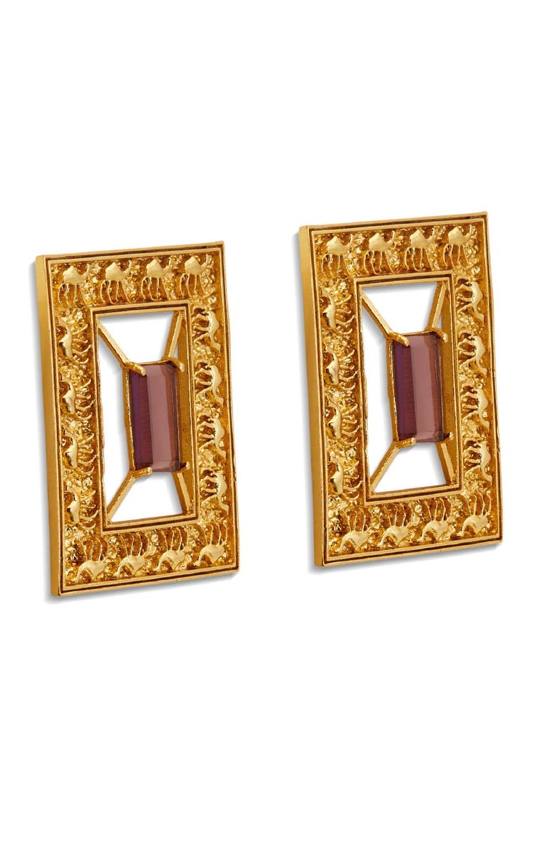 Dhwani Bhansal KAMEL EARRINGS, Alternate, color, Gold Plated