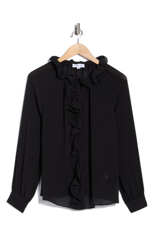 Gemma + Jane Ruffle Long Sleeve Top In Black