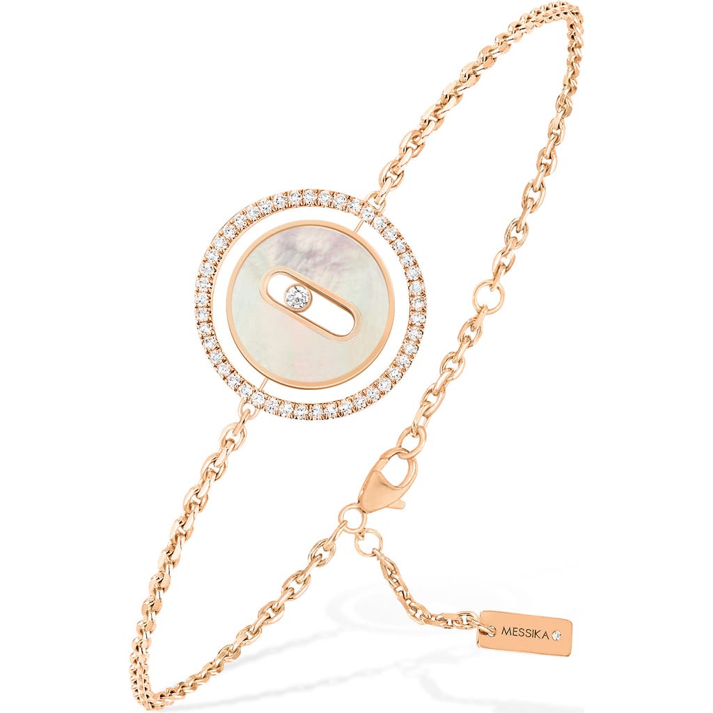 Messika Lucky Move Mother-of-Pearl & Diamond Pendant Bracelet in Pink Gold  product