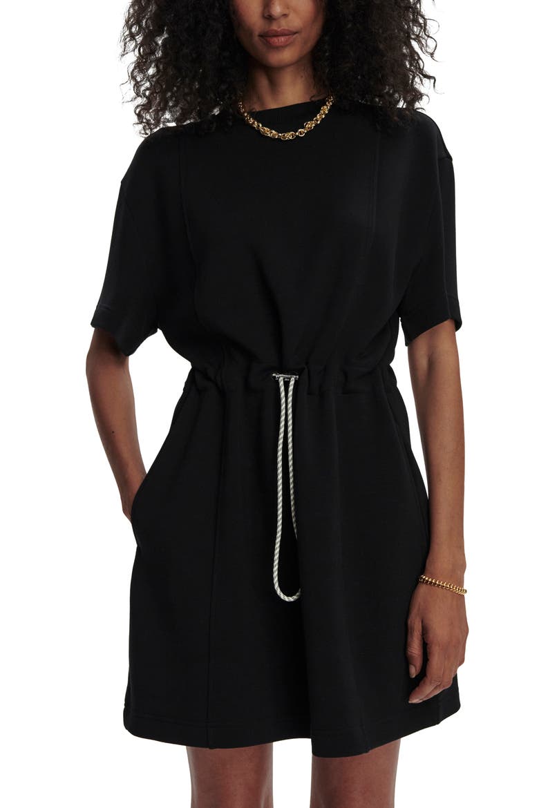 DoubleSoft Short Sleeve Dress, Alternate, color, BLACK